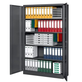 Wolfstahl Büro Stahlschrank - Aktenschrank Anthrazit abschliessbar 120x42x195cm, aufgebaut