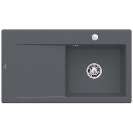Villeroy & Boch Subway Style 50 FLAT flächenbündige Spüle, Ablaufgarnitur mit Excenterbetätigung, Becken rechts