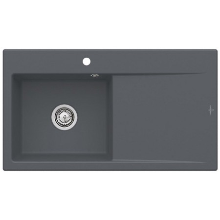 Villeroy & Boch Subway Style 50 FLAT flächenbündige Spüle, Ablaufgarnitur mit Handbetätigung, Becken links