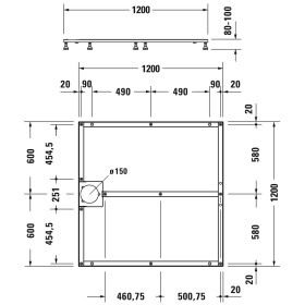 Duravit Fußgestell für Stonetto Duschwanne 120 x 120 cm