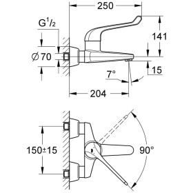 Rubinetto monocomando di sicurezza per lavabo GROHE Euroeco Special