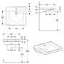 Geberit Renova Comfort Square Waschtisch 60 cm, barrierefrei
