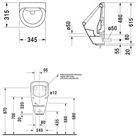 Duravit Urinal Utronic  für Netzanschluss