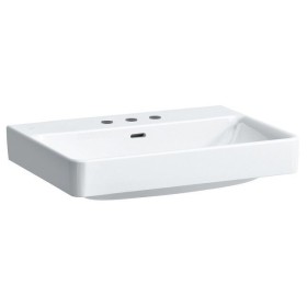 LAUFEN PRO S Aufsatzwaschtisch 65 cm mit 3 Hahnlöchern und Überlauf