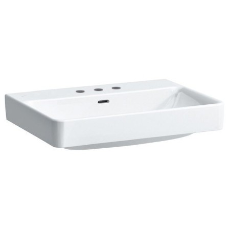 LAUFEN PRO S Aufsatzwaschtisch 65 cm mit 3 Hahnlöchern und Überlauf