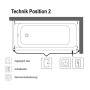 Villeroy & Boch Architectura Solo Badewanne 160 x 70 cm, Airpool Comfort, Technik Position 2, mit Trio Ablaufgarnitur