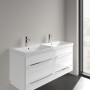 Villeroy & Boch Avento Schrank-Doppelwaschtisch 120 x 47 cm, mit 2 Hahnlöchern, mit Überlauf