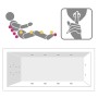 Villeroy & Boch Squaro Duo Sechseckbadewanne 190 x 80 cm, Hydropool Comfort, Technik Position 2, mit Trio Ablaufgarnitur
