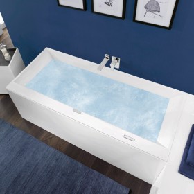 Villeroy & Boch Squaro Edge 12 Duo Badewanne 180 x 80 cm, Airpool Comfort, Profibox 2.0 Eck, mit Trio Ablaufgarnitur