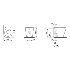 WC sur pied LAUFEN MEDA à chasse d'eau sans bride