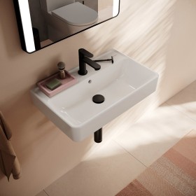 hansgrohe Xanuia Q Waschtisch Compact 600/370 mit Hahnloch und Überlauf, SmartClean