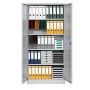 Wolfstahl Büro Stahlschrank - Aktenschrank Lichtgrau abschliessbar 92x42x195cm, aufgebaut