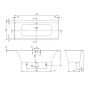 Villeroy & Boch Subway 3.0 Duo Badewanne 170 x 75 cm, Airpool Comfort, Technik Position 1