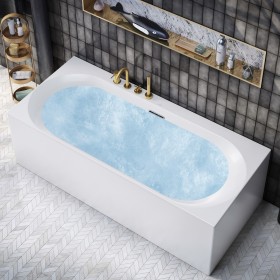 Villeroy & Boch Loop & Friends Oval Duo Badewanne 170 x 75 cm, Airpool Comfort, Technik Position 2 inkl. Wasserzulauf