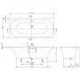 Villeroy & Boch Loop & Friends Oval Duo Badewanne 170 x 75 cm, Airpool Comfort, Technik Position 2 inkl. Wasserzulauf