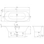 Villeroy & Boch Loop & Friends Oval Duo Badewanne 180 x 80 cm, Hydropool Entry, Technik Position 1 inkl. Wasserzulauf