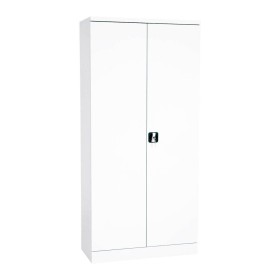 Wolfstahl Büro Stahlschrank - Aktenschrank Weiss abschliessbar 92x42x195cm, aufgebaut