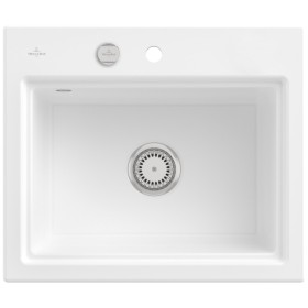 Villeroy & Boch Subway Style 60 S FLAT flächenbündige Spüle, Ablaufgarnitur mit Excenterbetätigung, inkl. Abtropfgitter