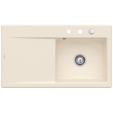 Villeroy & Boch Subway Style 50 FLAT flächenbündige Spüle, Ablaufgarnitur mit Excenterbetätigung, Becken rechts