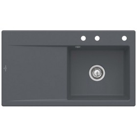 Villeroy & Boch Subway Style 50 FLAT flächenbündige Spüle, Ablaufgarnitur mit Handbetätigung, Becken rechts