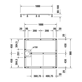 Duravit Fußgestell für Stonetto Duschwanne 100 x 90 cm