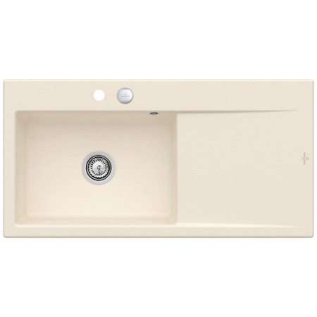 Villeroy & Boch Subway Style 60 FLAT flächenbündige Spüle, Ablaufgarnitur mit Excenterbetätigung, Becken links