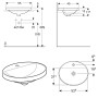 Geberit VariForm Einbauwaschtisch 55 x 45 cm, oval, mit Hahnlochbank