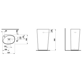 Lavabo LAUFEN Palomba 52 x 39,5 cm autoportant, sans trou de robinet
