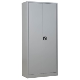 Wolfstahl Büro Stahlschrank - Aktenschrank Lichtgrau abschliessbar 80x38x195cm, aufgebaut