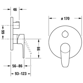 Duravit B.1 Einhebel-Brausemischer Unterputz für 2 Verbraucher