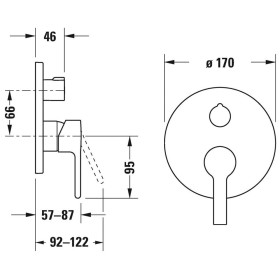 Duravit B.2 Einhebel-Brausemischer Unterputz für 2 Verbraucher