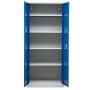 Wolfstahl Büro Stahlschrank - Aktenschrank Enzianblau-Lichtgrau abschliessbar 80x38x195cm, aufgebaut