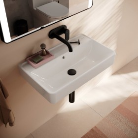 hansgrohe Xanuia Q Waschtisch Compact 650/390 ohne Hahnloch mit Überlauf, SmartClean