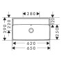hansgrohe Xanuia Q Waschtisch Compact 650/390 ohne Hahnloch mit Überlauf, SmartClean