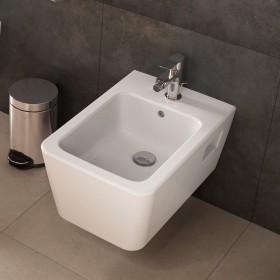 hansgrohe EluPura Original Q Wand Bidet 540 mit Hahnloch und Überlauf, SmartClean