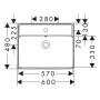 hansgrohe Xanuia Q Waschtisch 600/480 ohne Hahnloch mit Überlauf, SmartClean