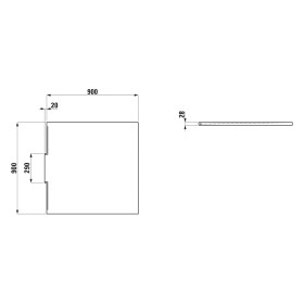 Receveur de douche LAUFEN NIA 90 x 90 cm