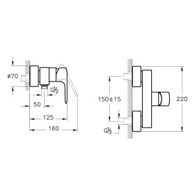 VitrA Root Round Einhebel-Brausearmatur für Aufputz