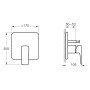 VitrA Root Square Einhebel-Wannenfüll- und Brausearmatur für Unterputz