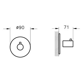 VitrA Origin 3-Way Diverter, Encastré