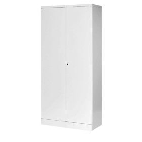 Wolfstahl Büro Stahlschrank - Aktenschrank Verkehrsweiss abschliessbar 92x42x195cm, aufgebaut