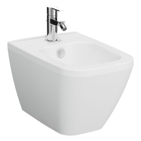 Bidet mural VitrA Integra Square avec trop-plein, 1 trou de robinet au milieu, sans trous latéraux