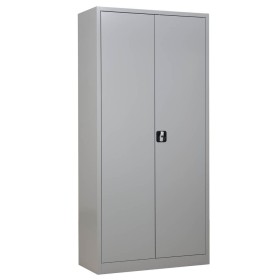 Wolfstahl Büro Stahlschrank - Aktenschrank Lichtgrau abschliessbar 92x42x195cm, aufgebaut