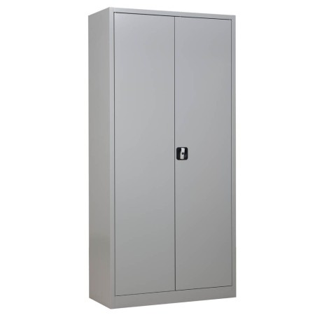Wolfstahl Büro Stahlschrank - Aktenschrank Lichtgrau abschliessbar 92x42x195cm, aufgebaut