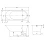 Villeroy & Boch Oberon 2.0 Solo Badewanne 180 x 80 cm, Hydropool Entry, Technik Position 1