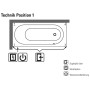 Villeroy & Boch Oberon 2.0 Solo Badewanne 180 x 80 cm, Hydropool Entry, Technik Position 1