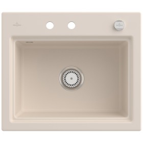 Villeroy & Boch Subway Style 60 S FLAT flächenbündige Spüle, Ablaufgarnitur mit Excenterbetätigung, inkl. Abtropfgitter