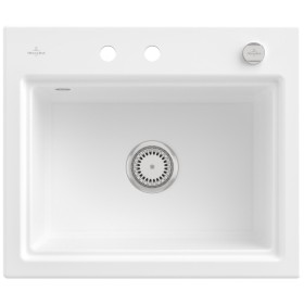 Villeroy & Boch Subway Style 60 S FLAT flächenbündige Spüle, Ablaufgarnitur mit Excenterbetätigung, inkl. Abtropfgitter