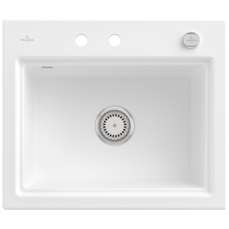 Villeroy & Boch Subway Style 60 S FLAT flächenbündige Spüle, Ablaufgarnitur mit Excenterbetätigung, inkl. Abtropfgitter