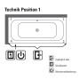 Villeroy & Boch Loop & Friends Square Duo Badewanne 170 x 75 cm, Airpool Comfort, Technik Position 1